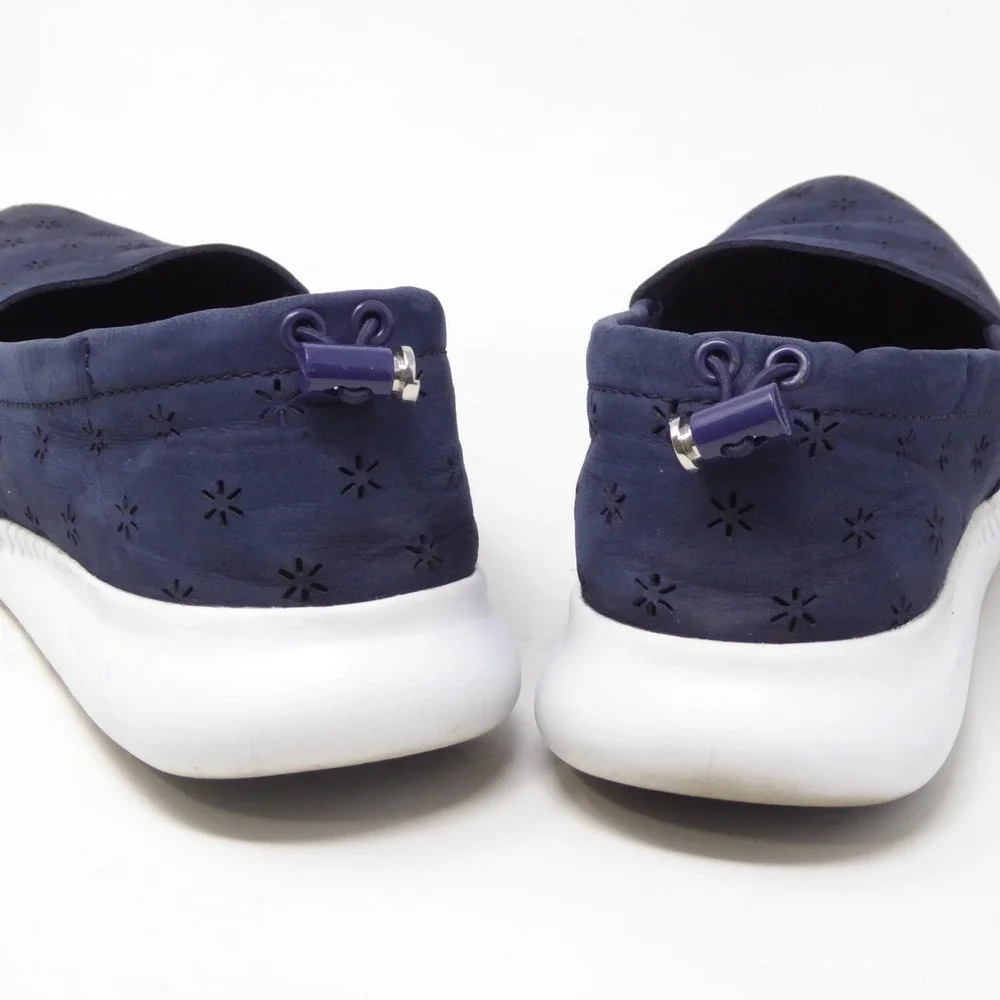 Cole Haan Womens StudioGrand Perforated Ballet Flat Navy Laser Cut W10394 8B